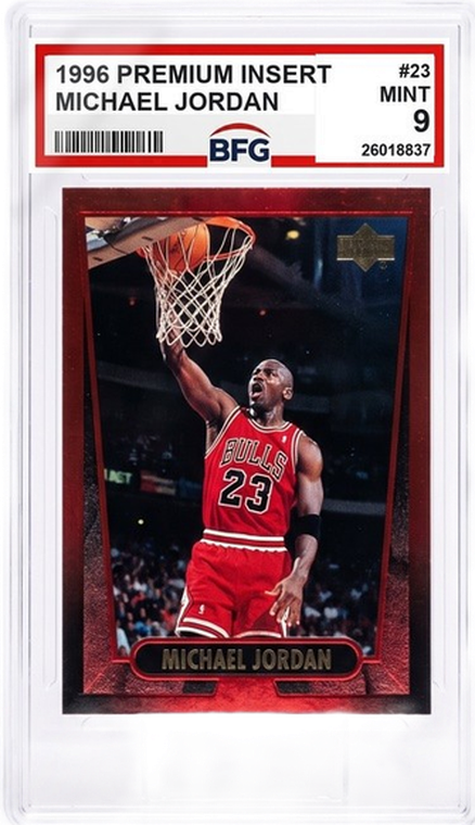 Michael Jordan 1996 insert in a BFG slab, Mint 9